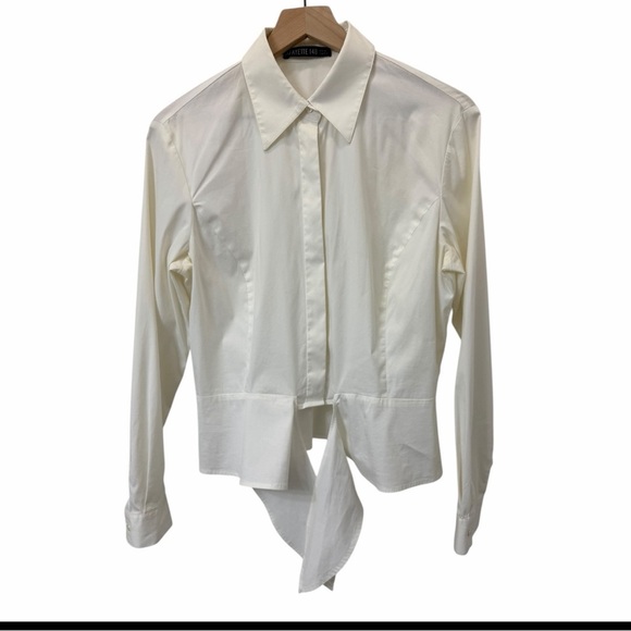 Lafayette 148 New York Cream Button-Down Shirt | Minimalist | Scandi Girl - Picture 7 of 10